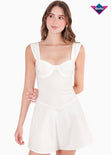 Vestido tipo corset con mangas efecto drapeado para mujer - Flashy