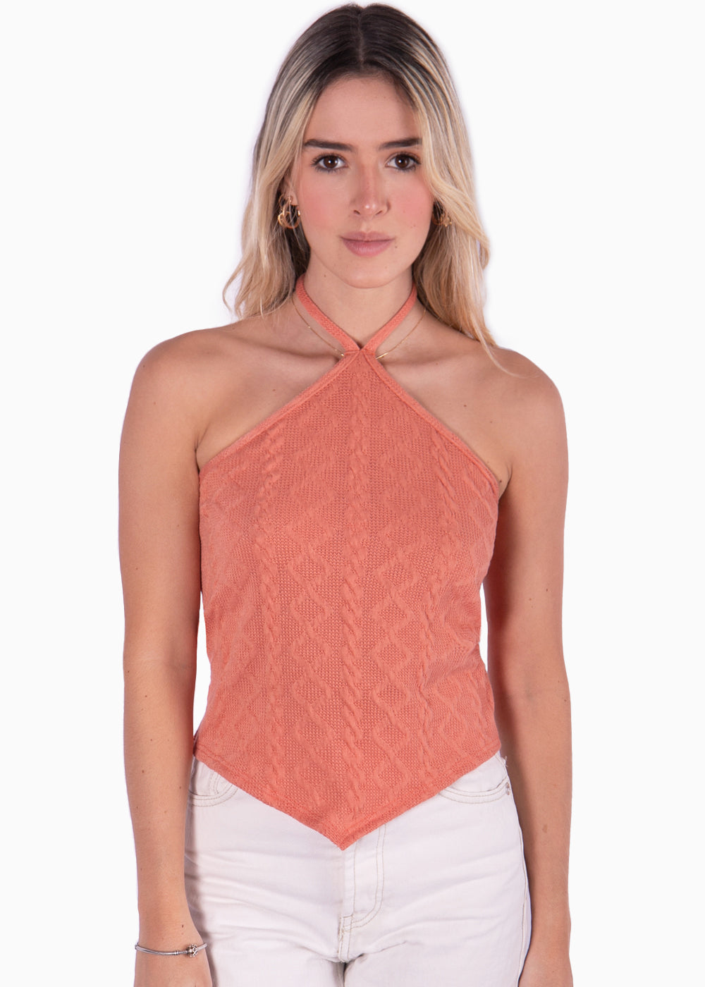 Blusa Coral con Halter | Colombia