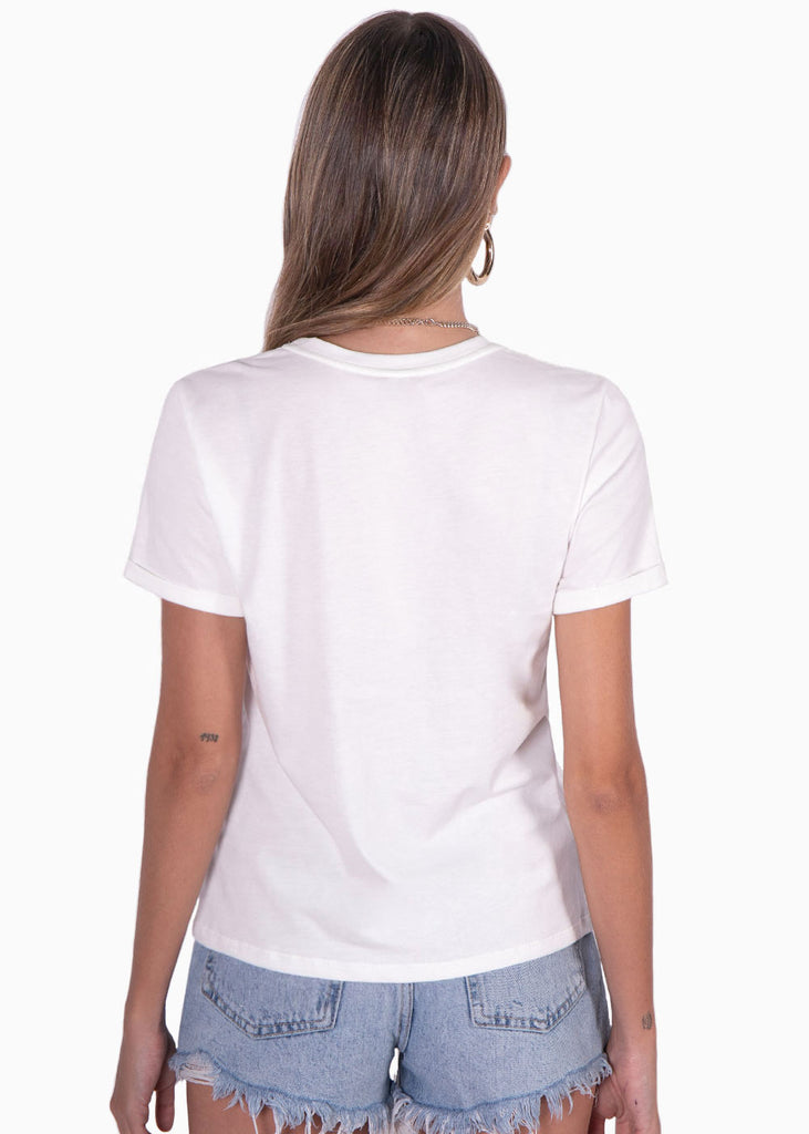 Camiseta blanca con estampado "c'est la vie paris" de animal print para mujer Flashy