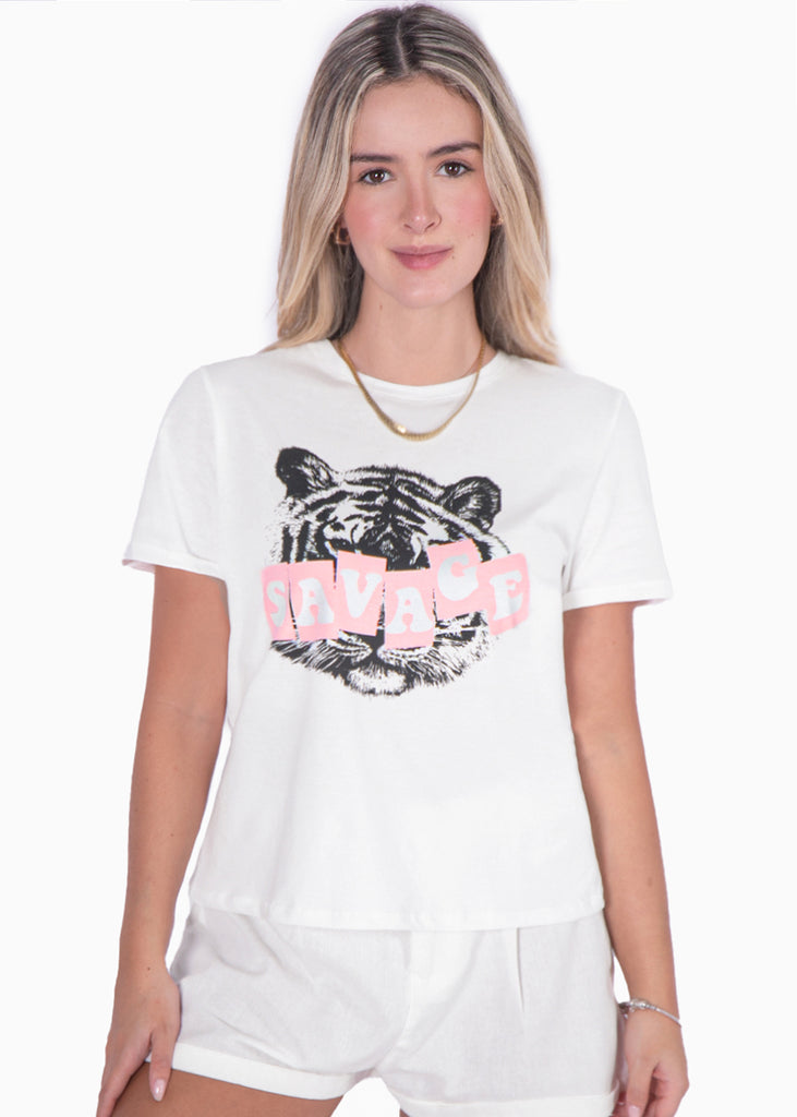 Camiseta con estampado de tigre "Savage" - LACEY