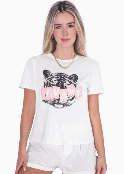 Camiseta con estampado de tigre "Savage" - LACEY