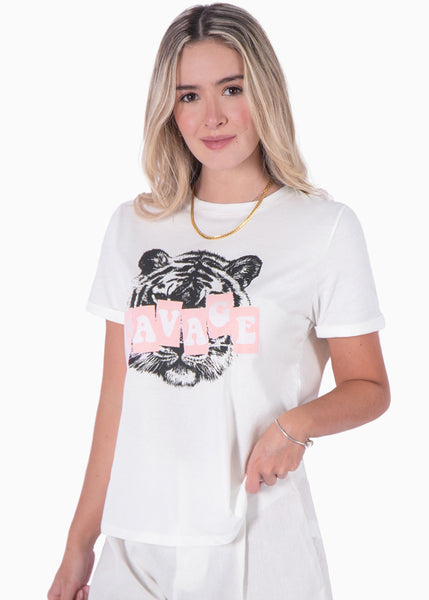 Camiseta con estampado de tigre "Savage" - LACEY