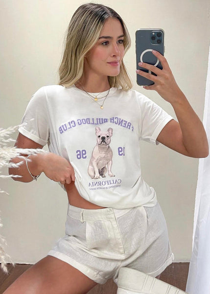 Camiseta con estampado "French bulldog club" - HILA