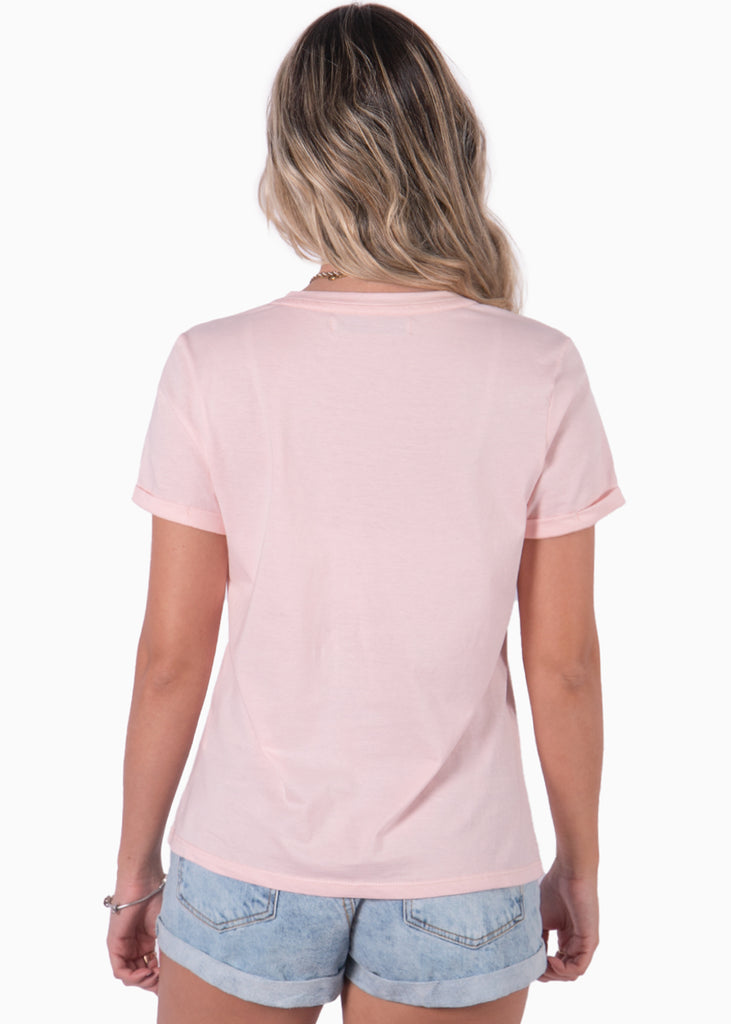 Camiseta rosa con estampado "Metallica" para mujer Flashy