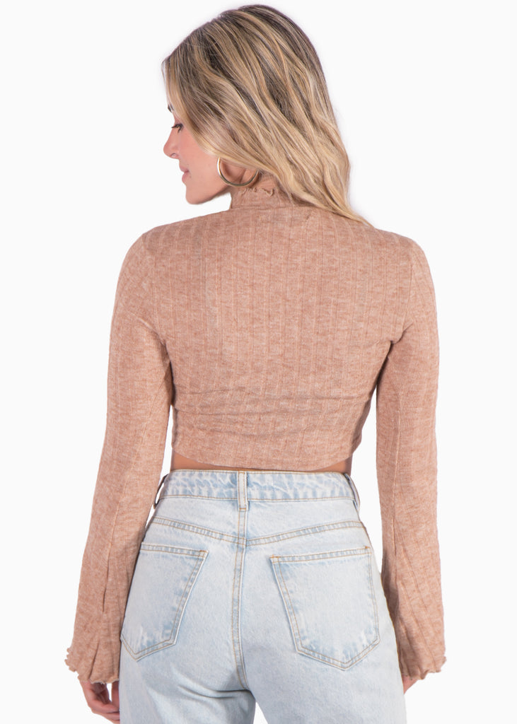 Crop top con cuello alto manga larga - LORELLA