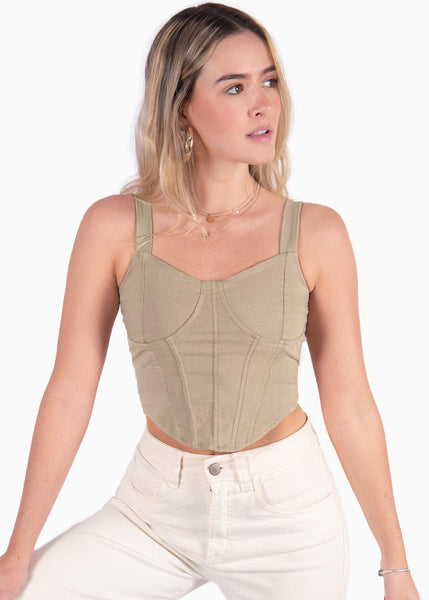 Crop top de tiras tipo corset - MIMI