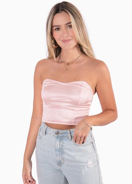 Crop top strapless con puntas - HELIA