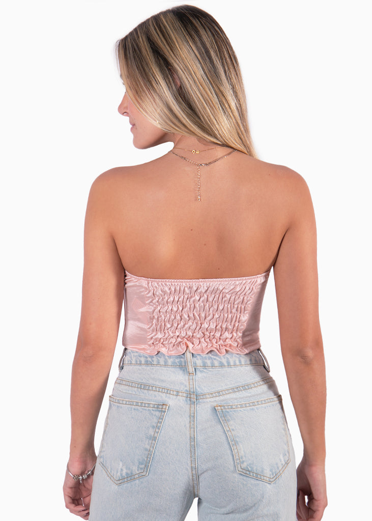 Crop top strapless con puntas - HELIA