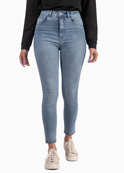 Jean skinny de tiro alto para mujer Flashy