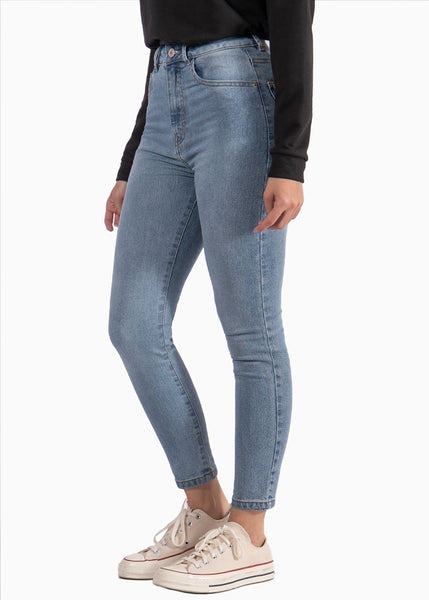 Jean skinny de tiro alto para mujer Flashy