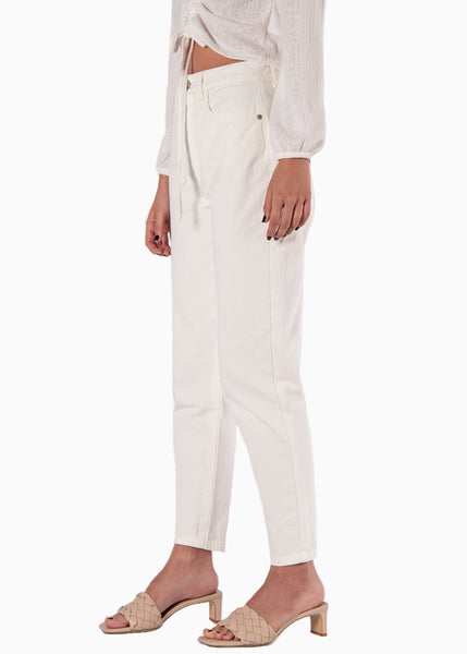Mom jean blanco para mujer Flashy