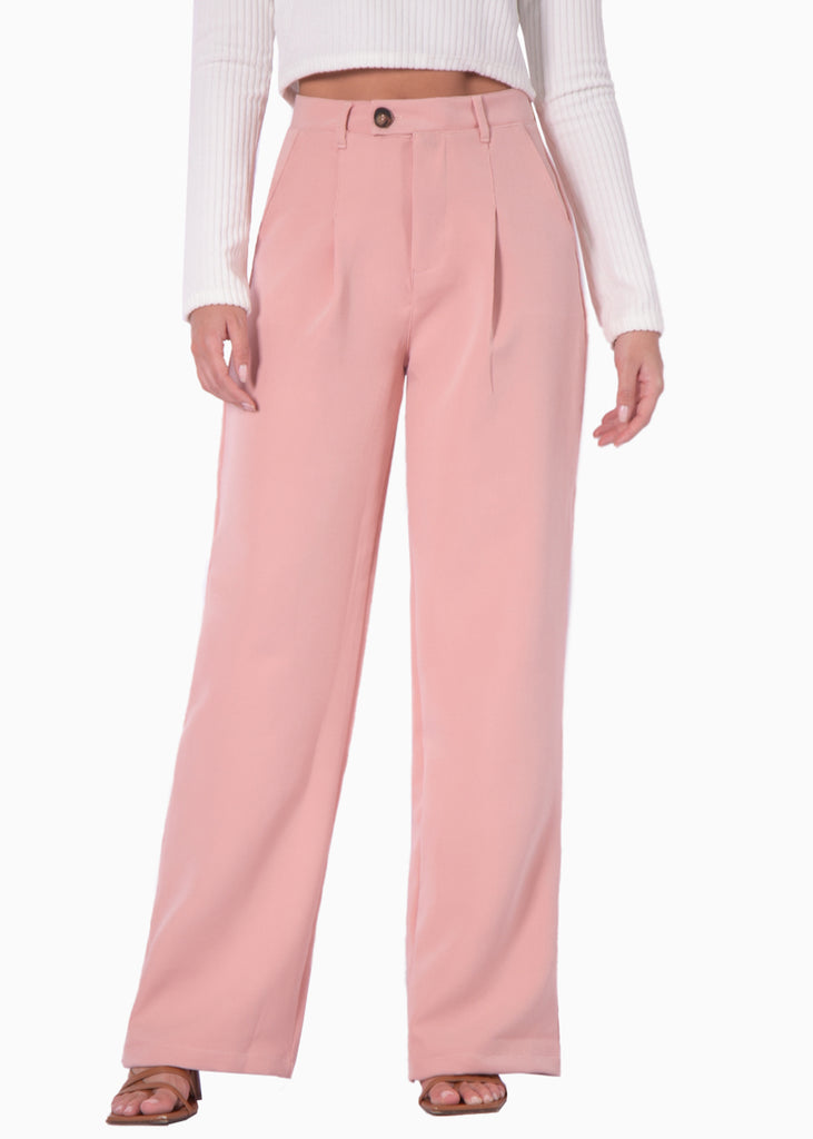 Pantalón tiro alto wide leg - IVORY