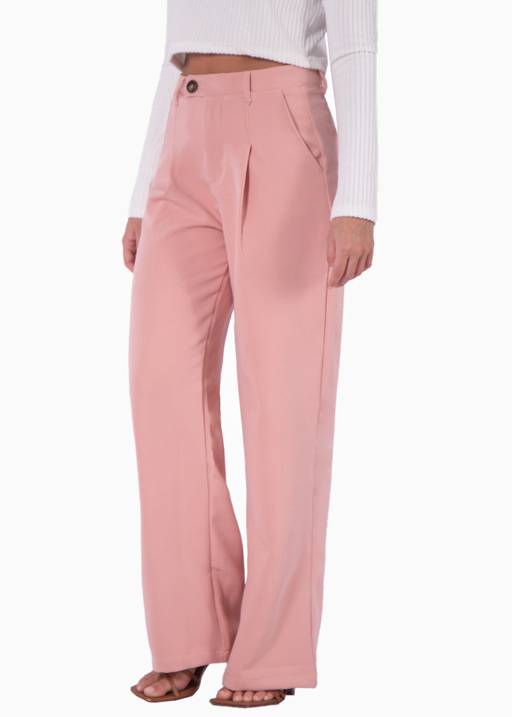 Pantalón tiro alto wide leg - IVORY
