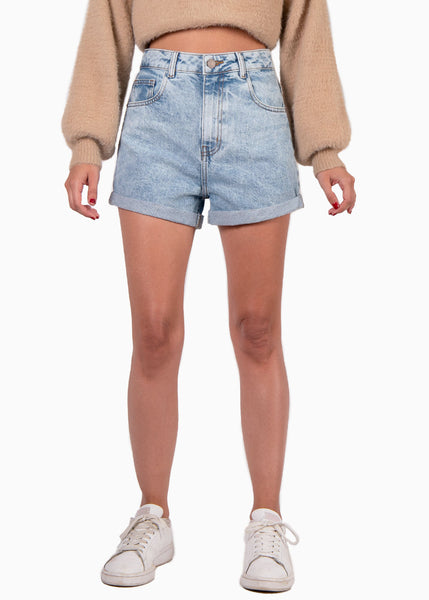 Short tiro alto de silueta mom para mujer Flashy