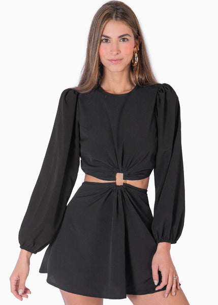 Vestido corto con aro y mangas abullonadas - INARA